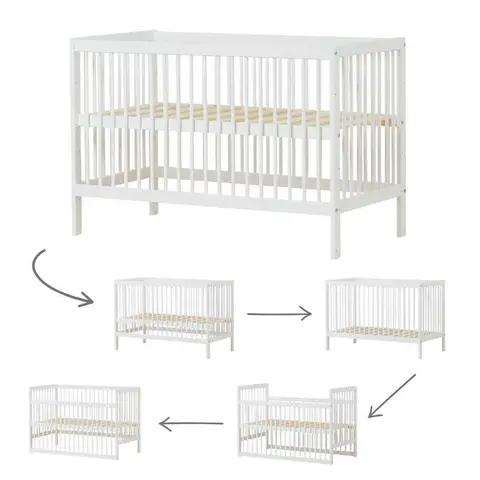 Hoppekids IDA-MARIE Babyseng m. Justérbar Højde og Sidepanel fra Mammashop