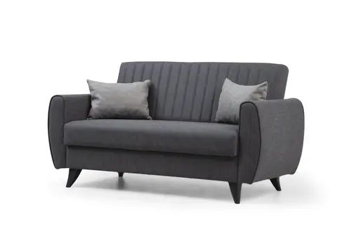 NORDVÄRK Alkon 2 pers. sovesofa mørkegrå stof og plast fra Boboonline.dk