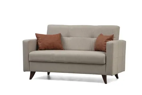 NORDVÄRK Polya 2 pers. sovesofa beige stof og plast fra Boboonline.dk
