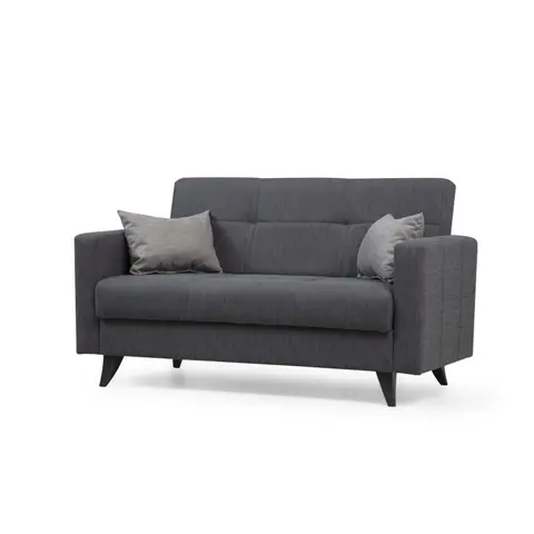 NORDVÄRK Polya 2 pers. sovesofa mørkegrå stof og plast fra Boboonline.dk