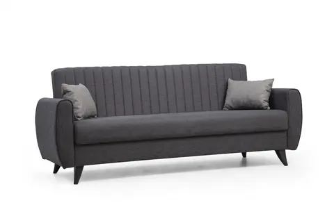 NORDVÄRK Alkon 3 pers. sovesofa mørkegrå stof og plast fra Boboonline.dk