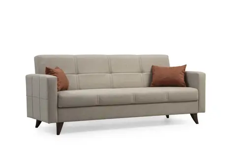NORDVÄRK Polya 3 pers. sovesofa beige stof og plast fra Boboonline.dk