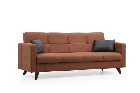 NORDVÄRK Polya 3 pers. sovesofa fliserød stof og plast fra Boboonline.dk