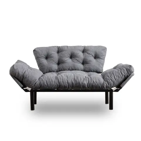 NORDVÄRK Nitta 2 pers. sovesofa grå mikrofiber stof og plast fra Boboonline.dk