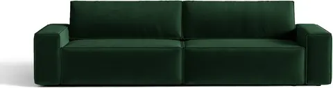 3-personers sovesofa Micadoni Jodie flaskegrøn velour, sovefunktion og opbevaring fra Likehome.dk