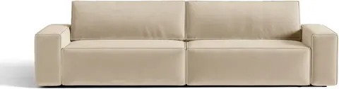 Sovesofa Micadoni Jodie 3-personers velour mørk beige med opbevaring liggemål fra Likehome.dk