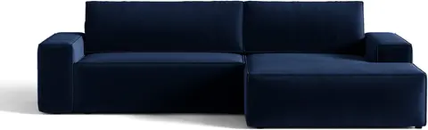 Sovesofa Micadoni Jodie højrevendt chaiselong kongeblå velour soveplads med opbevaring fra Likehome.dk