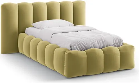 Sengeramme Micadoni Lupine mudderbrun velour, polstret gavl 60 cm og opbevaring gaslift fra Likehome.dk