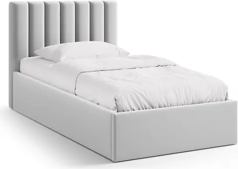 Sengeramme Micadoni Allison, sølv velour, polstret sengegavl 61 cm, med opbevaring, til madras fra Likehome.dk