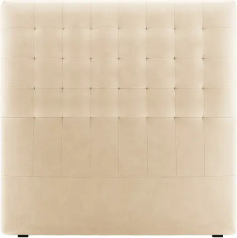 Sengegavl Micadoni Nova polstret velour Paris Beige hudfarvet x10 cm fra Likehome.dk