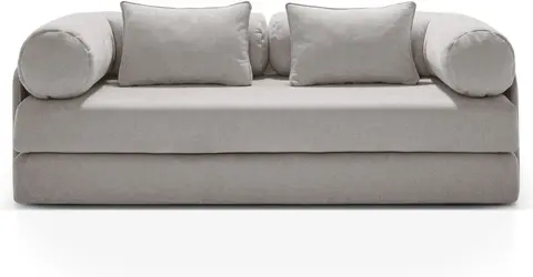 Sovesofa Micadoni Dreamy 3-personers i lys grå Liberty strukturstof, liggemål fra Likehome.dk