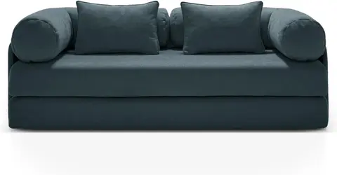 Sovesofa Micadoni Dreamy 3-personers, dyb petrol Liberty strukturstof, liggemål fra Likehome.dk