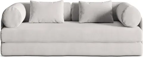 Sovesofa Micadoni Dreamy 3-personers lys grå velour liggemål , sort metalbase fra Likehome.dk