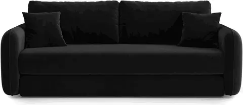 Sovesofa Micadoni Dormi 3-personers sofa, sort velour, udtræk, liggeflade fra Likehome.dk