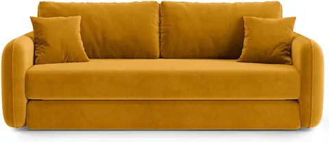 Sovesofa Micadoni Dormi 3-personers sofa, gul velour, liggemål , inkl. 2 puder fra Likehome.dk