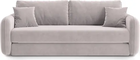 Sovesofa Micadoni Dormi 3-personers lys grå velour, liggemål fra Likehome.dk