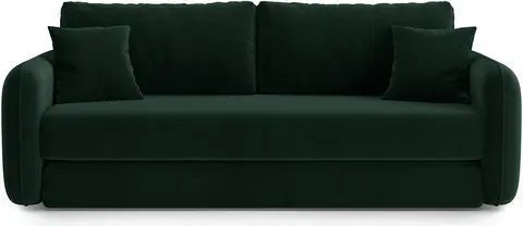Sovesofa Micadoni Dormi 3-personers flaskegrøn velour med sovefunktion, liggemål fra Likehome.dk