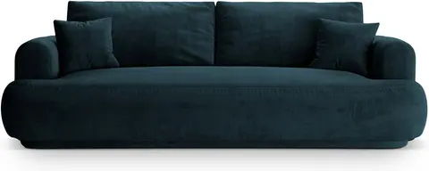 Sovesofa / 3-personers sofa Micadoni Ella, dyb petrol velour, liggemål , opbevaringsrum fra Likehome.dk