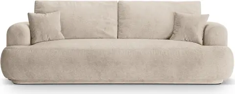 3-personers sovesofa Micadoni Ella, sand Sorella strukturstof pletbestandig, sovefunktion & opbevaring fra Likehome.dk