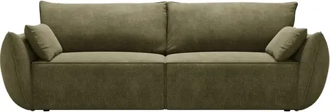 3-personers sovesofa Micadoni Kaelle, grøn chenille, opbevaring, liggemål fra Likehome.dk