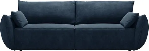3-personers sovesofa Micadoni Kaelle kongeblå chenillestof, opbevaring, udslået , slidstærk fra Likehome.dk