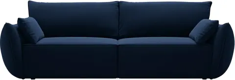 Sovesofa Micadoni Kaelle 3-personers kongeblå velour foldbar seng med opbevaring fra Likehome.dk