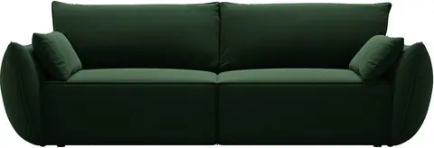 Sovesofa Micadoni Kaelle 3-personers flaskegrøn velour, seng , opbevaring B244 cm fra Likehome.dk