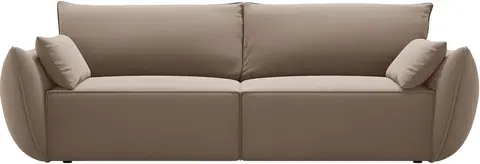 Sovesofa Micadoni Kaelle 3-personers cappuccino velour med opbevaring liggemål fra Likehome.dk