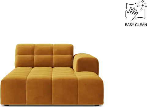 Chaiselong modulsofa/daybed Micadoni Jennifer, højrevendt, gul velour fra Likehome.dk