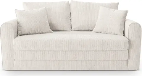 Sovesofa Micadoni Lido 2-personers sofa/sofabed i lys beige, strukturvævet Baltimore-stof, liggemål fra Likehome.dk