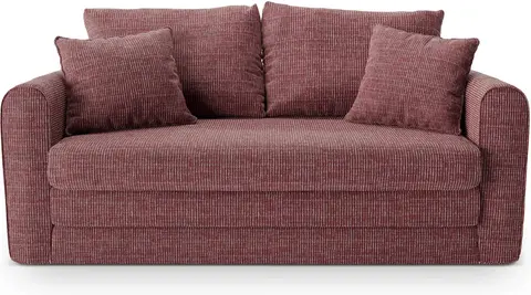Sovesofa Micadoni Lido 2-personers Baltimore Marsala rød strukturstof, liggemål fra Likehome.dk