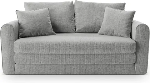 Sovesofa Micadoni Lido 2-pers varm grå strukturstof liggeflade kompakt fra Likehome.dk