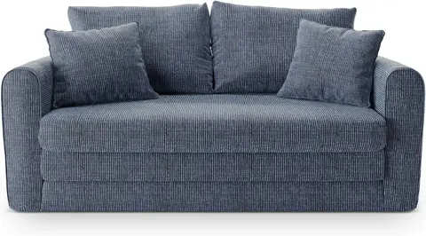 Sovesofa Micadoni Lido 2-personers, blåmeleret Baltimore strukturstof, foldbar liggeflade fra Likehome.dk