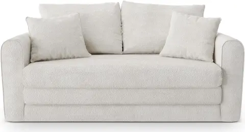Sovesofa 2-personers Micadoni Lido lys beige bouclé, liggemål , inkl. 2 puder fra Likehome.dk