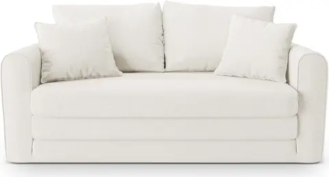 Sovesofa Micadoni Lido 2-personers elfenben, foldbar , strukturvævet stof, vandafvisende fra Likehome.dk