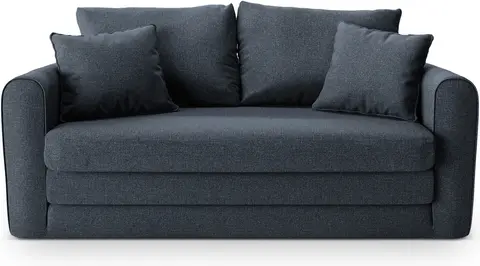 Sovesofa Micadoni Lido 2-personers sofa/seng, mørkeblå strukturstof, vandafvisende, soveplads fra Likehome.dk