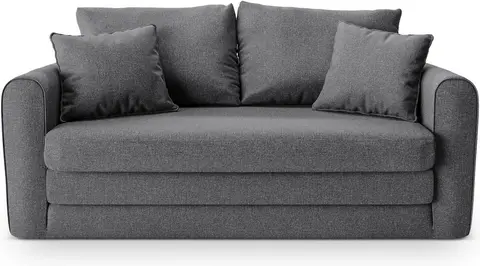 Sovesofa Micadoni Lido 2-personers, mørkegrå strukturstof, 158 cm bred liggemål fra Likehome.dk