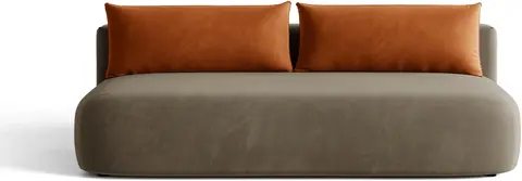 Sovesofa Micadoni Hena 3-personers velour, gråbrun, med opbevaring, liggemål fra Likehome.dk