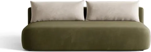 Sovesofa Micadoni Hena, 3-personers grøn velour med opbevaring, liggemål fra Likehome.dk