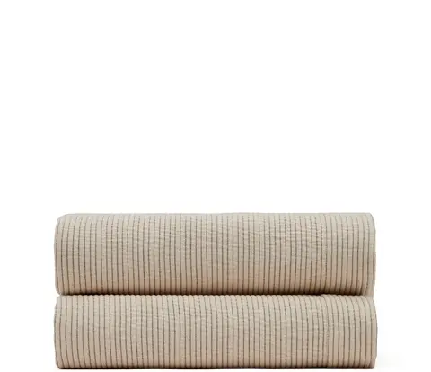 Sengetæppe Kave Home Bedar beige bomuld med jacquardstruktur fra Likehome.dk