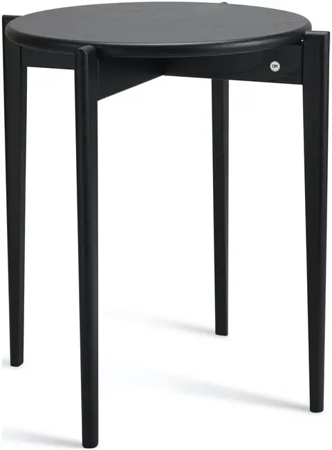 Småbord Oscarssons Möbel Tilia Ø51 x H55 cm sortbejdset massivt egetræ, sidebord, natbord fra Likehome.dk