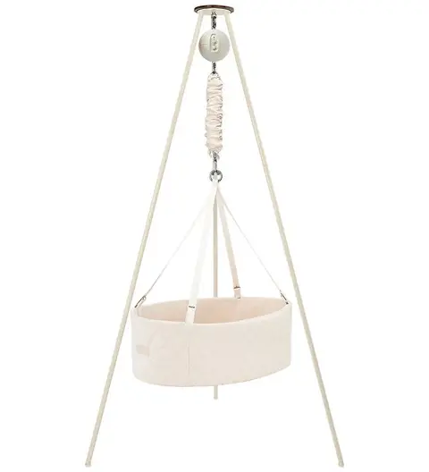 Moonboon Oval Vugge Classic Bundle Nature/Hvid fra Kids-world