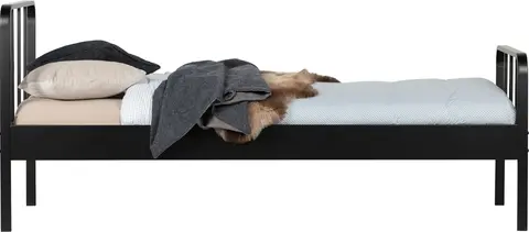 WOOOD Mees Sengeramme til enkeltseng, stål, mat sort fra Likehome.dk