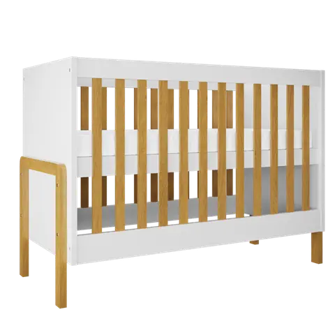 Victor tremmeseng til baby, uden madras hvid laminat og natur eg fra Boboonline.dk